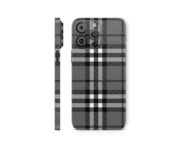 Grey Plaid Checkered Pattern Mobile Skin