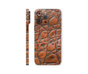 Brown Crocodile Leather Pattern Mobile Skin