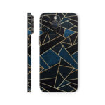 Luxury Blue Geometric Marble Matte Mobile Skin