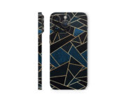 Luxury Blue Geometric Marble Matte Mobile Skin