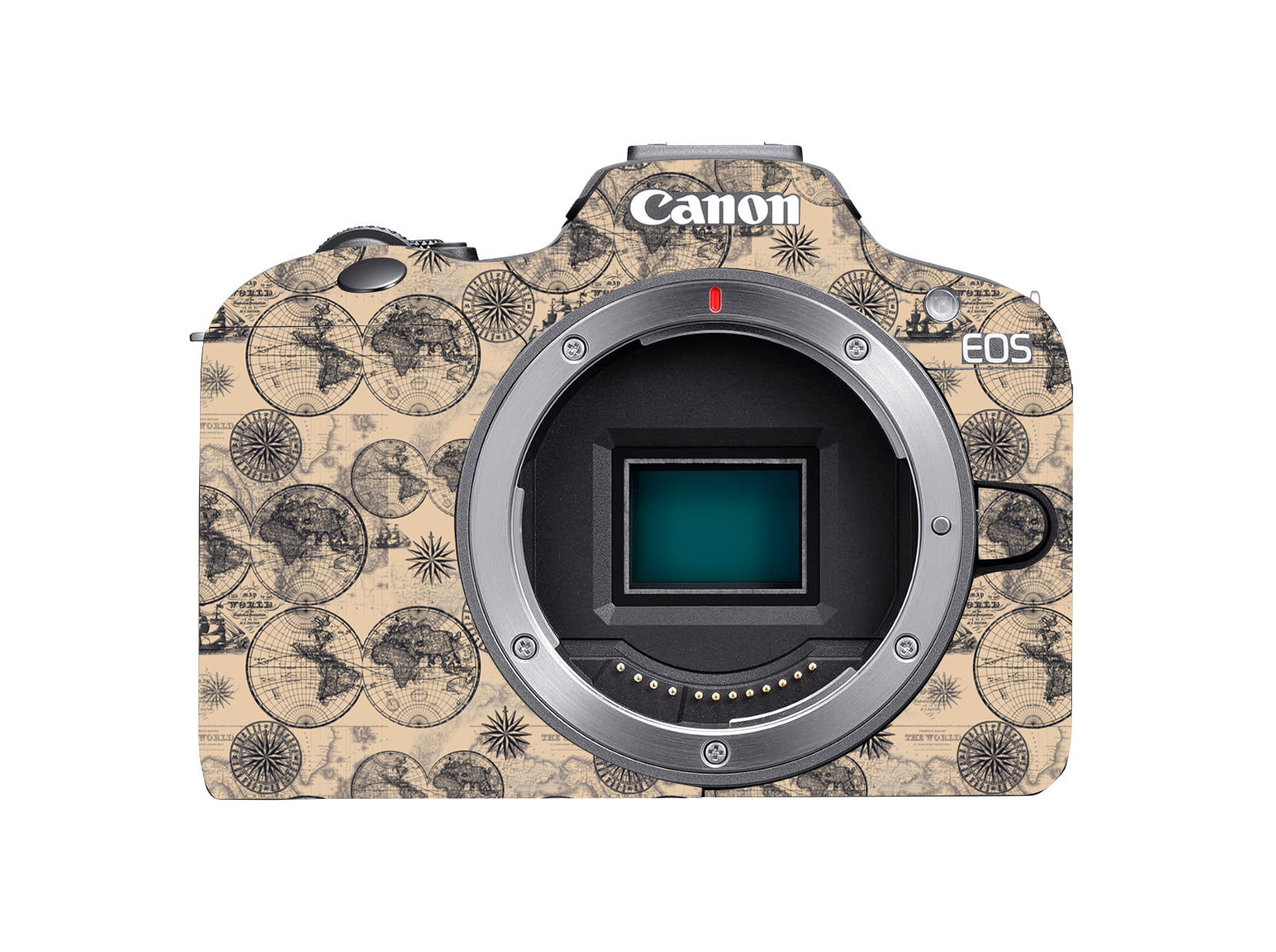 64 Vintage World Map 3D Texture Camera Skin - Image 1