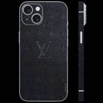 Luxury Monogram Black Leather 3M Mobile Skin